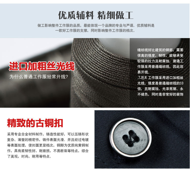 深藍(lán)短袖滌棉工作服