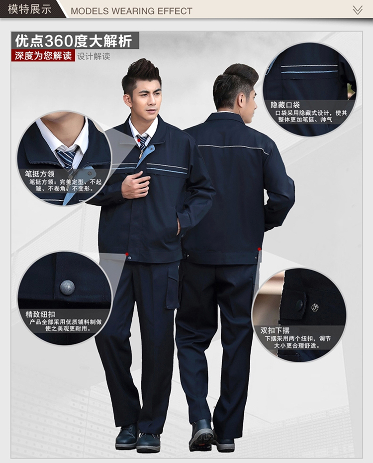 深藍(lán)色經(jīng)典工作服