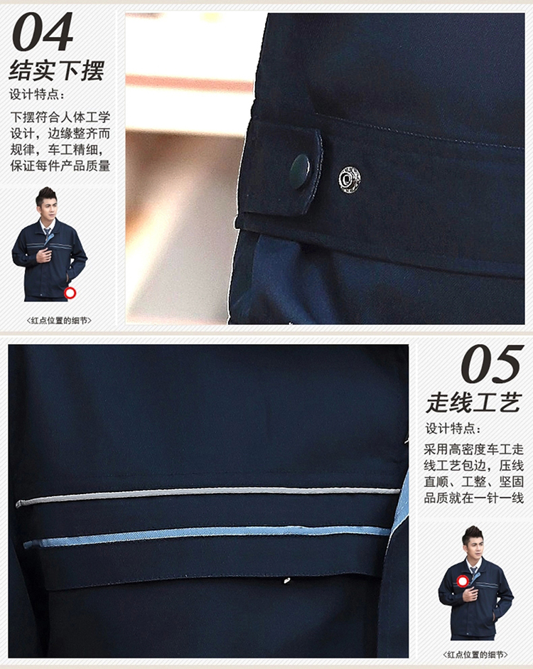 深藍(lán)色經(jīng)典工作服