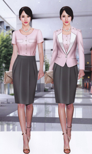 韓版女式粉色職業(yè)裝