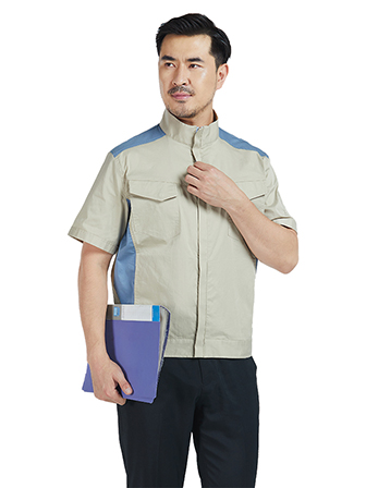 夏季簡潔全棉工作服