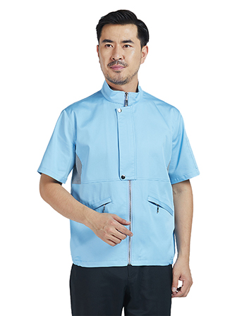 淺藍(lán)色夏季短袖工作服