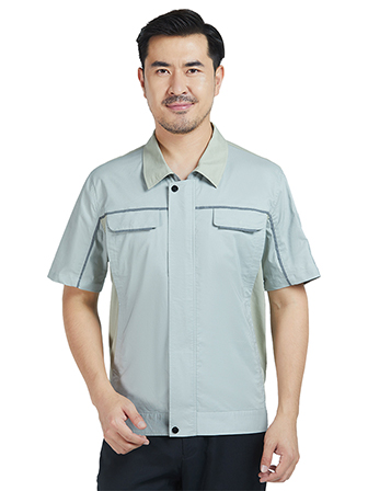 夏季翻領(lǐng)短袖工作服